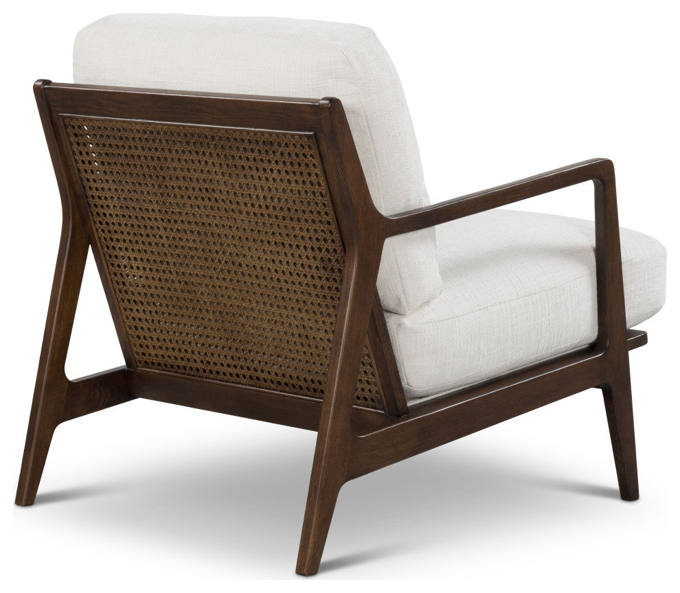 Metro Carmelo Upholstered Accent Chair, Walnut/Cream Genuine Leather