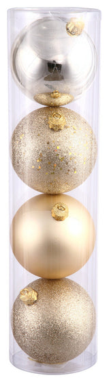1.6" Champagne 4 Finish Orn Asst 96/Box