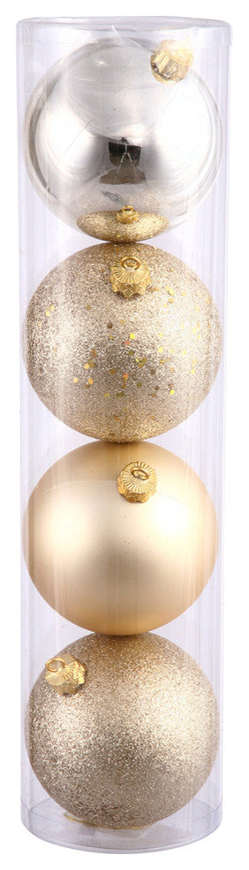 1.6" Champagne 4 Finish Orn Asst 96/Box