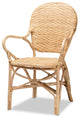 Ledell Modern Bohemian Natural Brown Finished Rattan Dining Chair