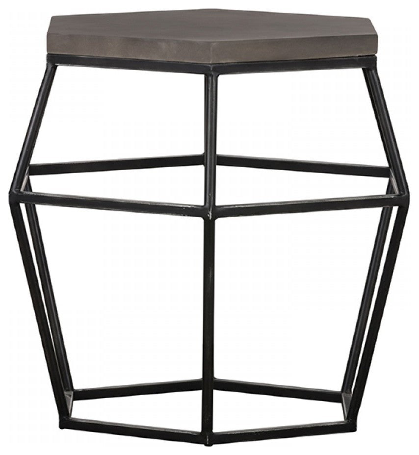 Modrest Tartan Modern Concrete and Metal End Table
