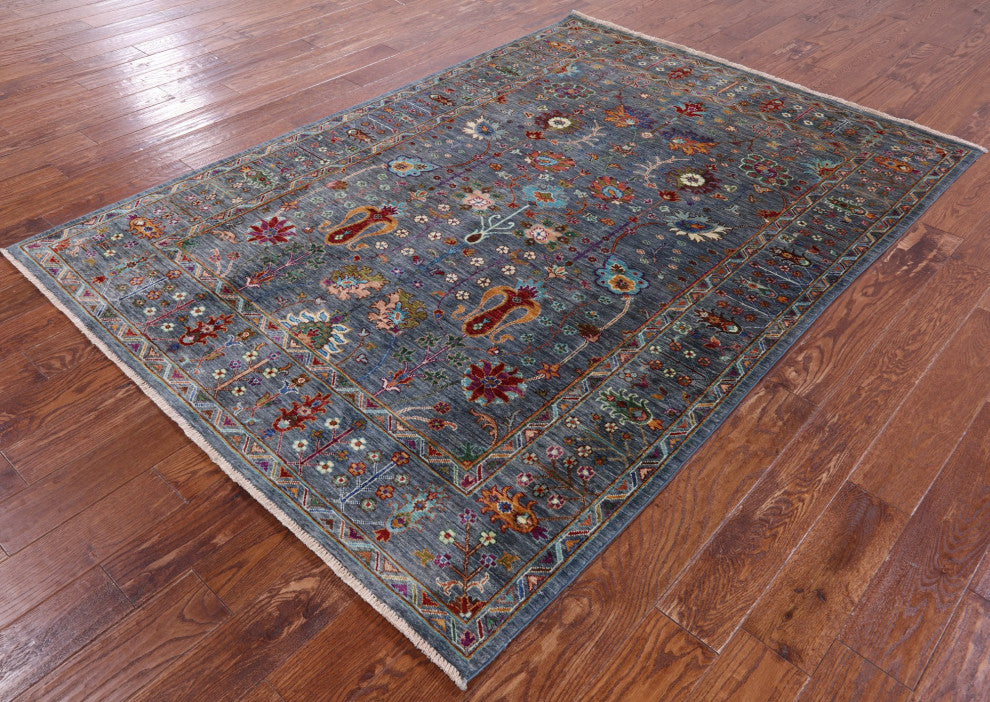 5' 5" X 7' 9" Persian Tabriz Hand Knotted Wool Rug - Q12175