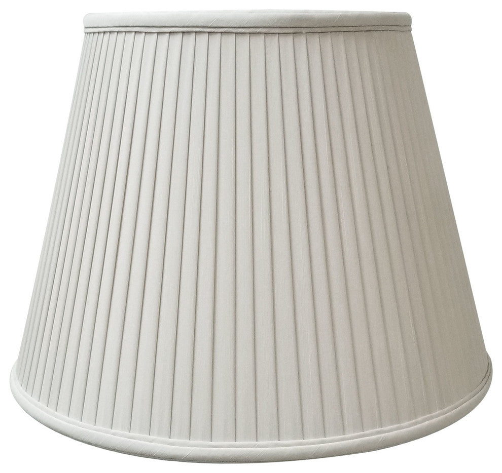 Empire Side Pleat Basic Lampshade, White, 12"x20"x15"