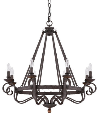 Quoizel NBE5008RK Eight Light Chandelier Noble Rustic Black