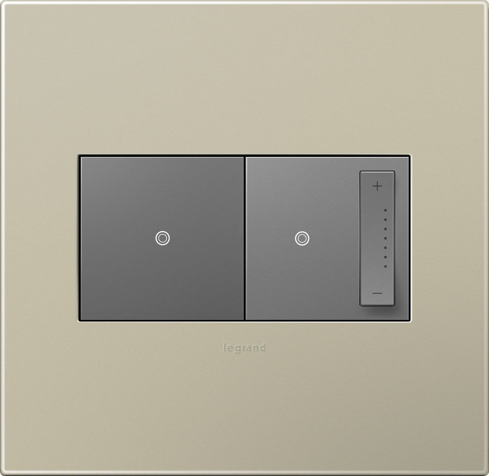 Adorne 2-Gang Wall Plate, Titanium