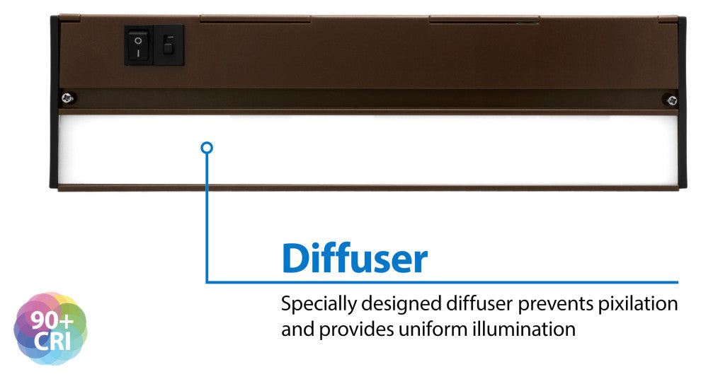 NUC-5 Series Selectable LED Under Cabinet Light, Oil Rubbed Bronze, 12.5