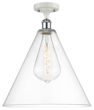 Innovations 516-1C-WPC-GBC-162 1 Light Semi-Flush Mount, White, Polished Chrome