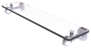 Pacific Grove 16" Glass Shelf with Dotted Accents, Matte White