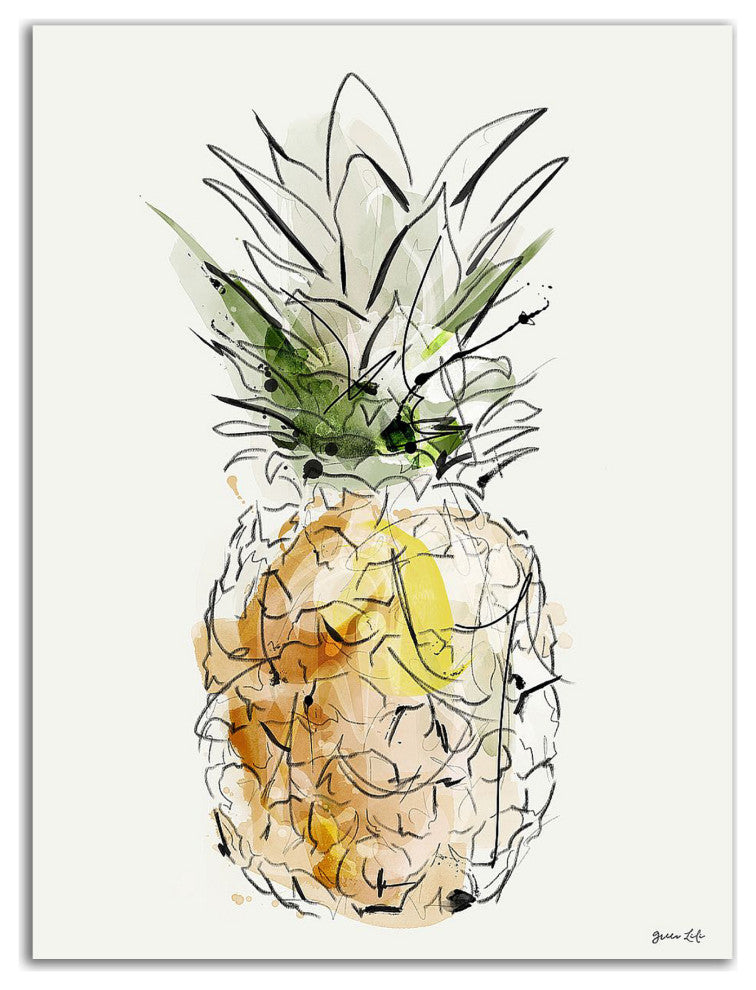 "Fine Apple" by Green Lili, Print on Canvas, 24"x32"