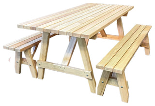 Wood Country Picnic Table, Unstained