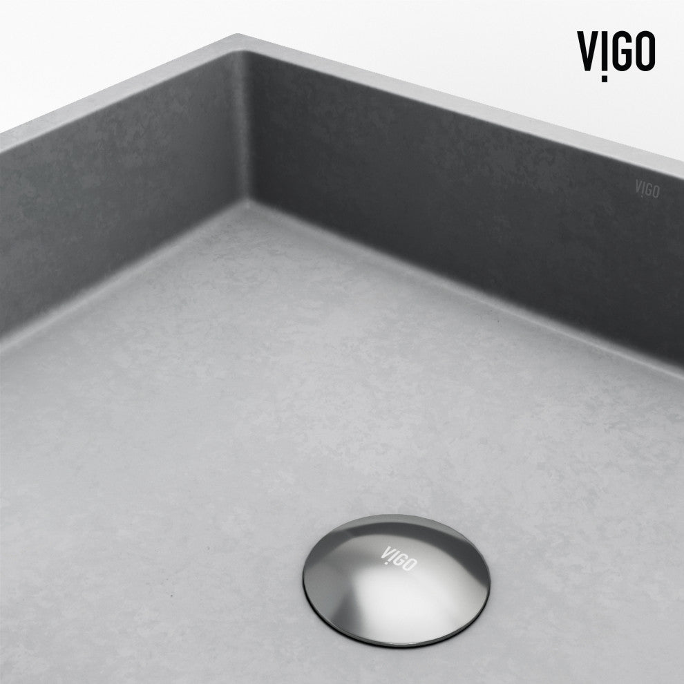 VIGO Coca 19"L x 15"W x 5"H Concreto Stone Rectangular Bathroom Vessel Sink
