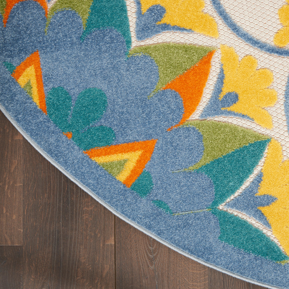 Nourison Aloha 7'10" Round Multicolor Transitional Area Rug