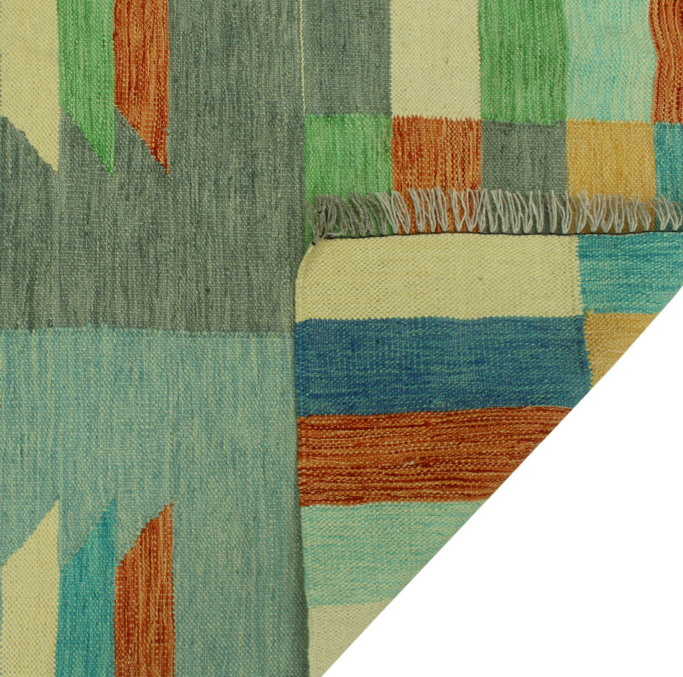 Winchester Kilim Safiye Gray/Orange Rug, 5'0x6'6