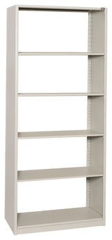 4Post-In-A-Box Shelving, 24" Deep Storage, 88.75", 6 Shelves, Starter Unit, Gray