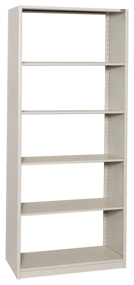 4Post-In-A-Box Shelving, 24" Deep Storage, 88.75", 6 Shelves, Starter Unit, Gray