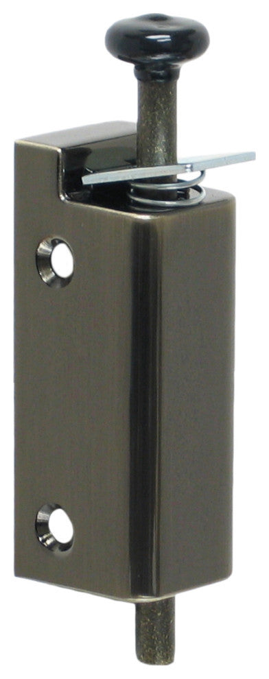 FPL Sliding Door Lock Security Foot Bolt, Antique Brass