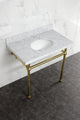 KVBH3622M87 36" Console Sink with Brass Legs (8", 3 Hole)