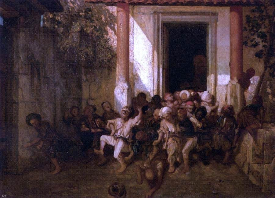 Alexandre Gabriel Decamps Turkish Boys Let out of School Gallery Wrapped Canvas