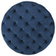 GDF Studio Limosa Round Tufted Velvet Ottoman, Blue
