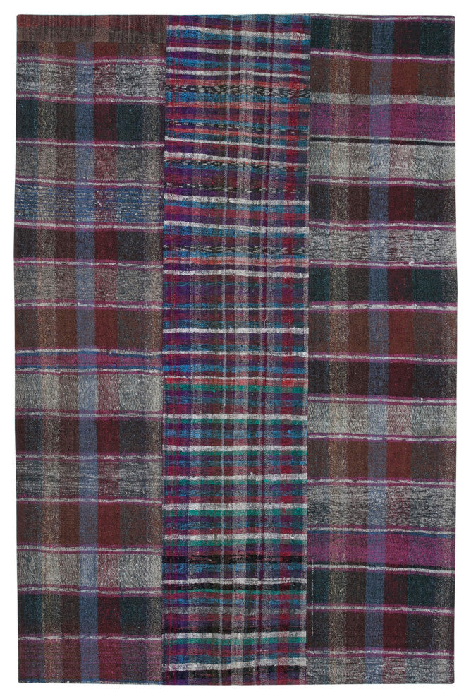 Rug N Carpet - Handmade Oriental 6' 7'' x 9' 11'' Unique Patchwork Kilim Rug