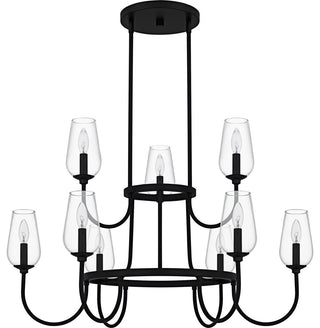 Quoizel VSC5036 Viscount 9 Light 36"W Taper Candle Style - Matte Black