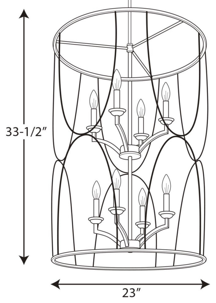 Landree Collection 8-Light Foyer, Black
