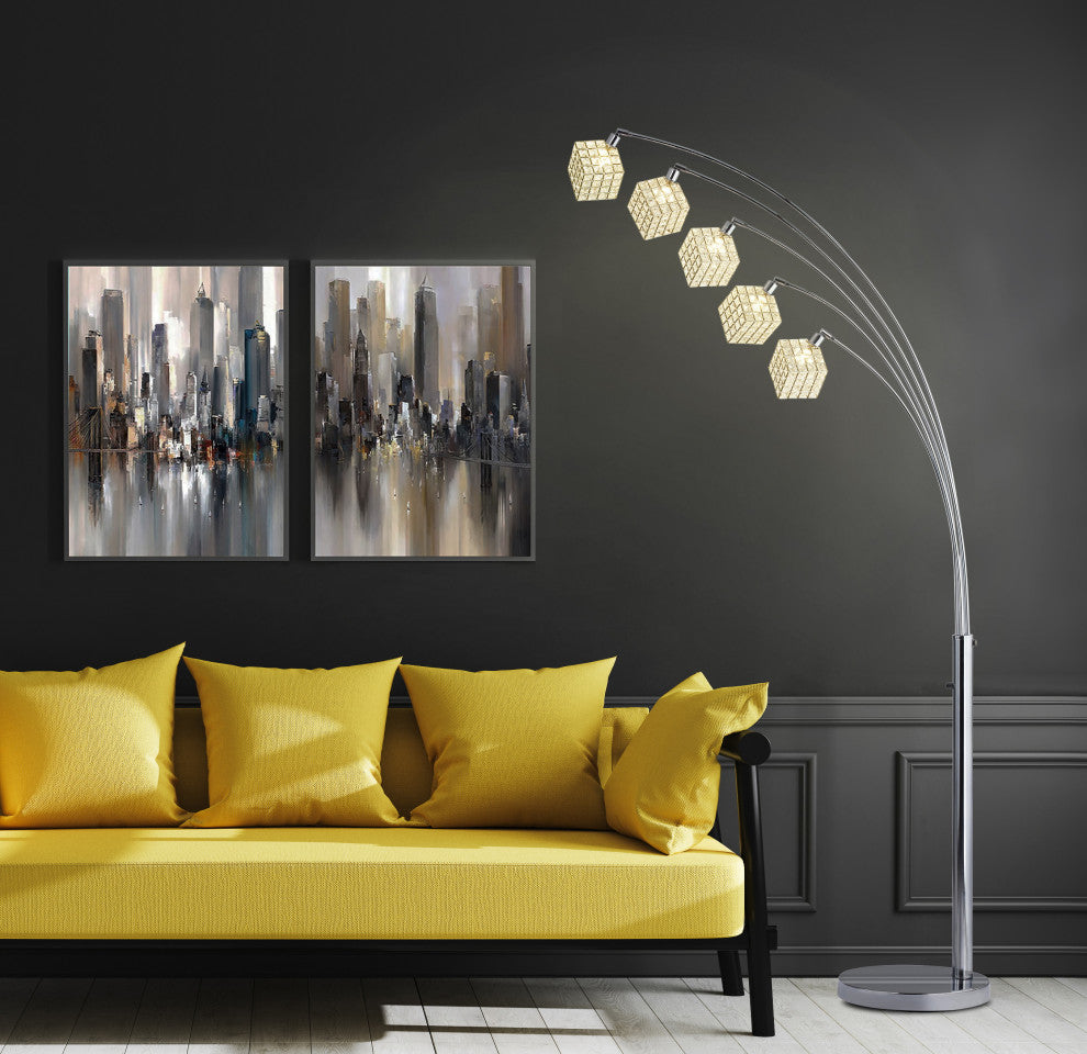 83" LED Crystal Arch Floor Lamp With Dimmer
