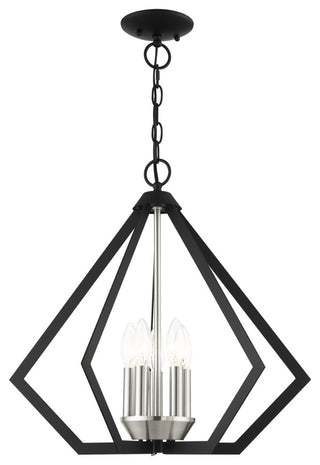 Livex Lighting Prism 5 Light Black With Brushed Nickel Cluster Chandelier