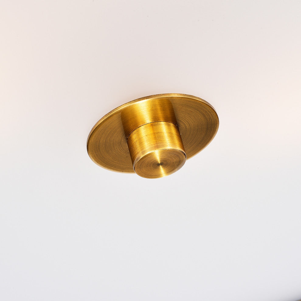 Novia Glass Drum Shade Flush Mount Metallic Goldtone Metal 'X' Frame