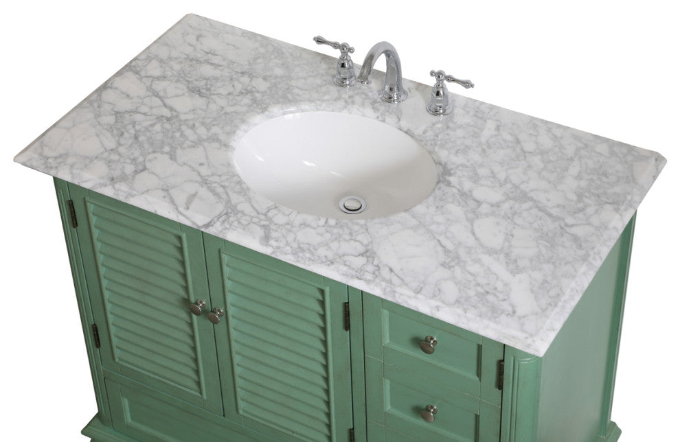Home Living Single Bathroom Vanity, Vintage Mint, 42"