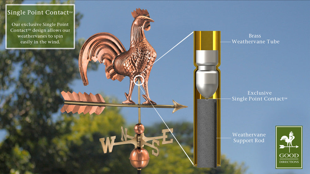 Good Directions 25" Rooster Weathervane, Polished