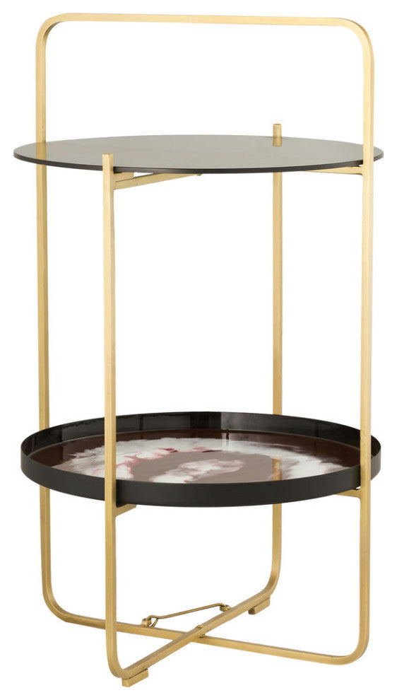 TOV Furniture Enamel Plum/White Side Table
