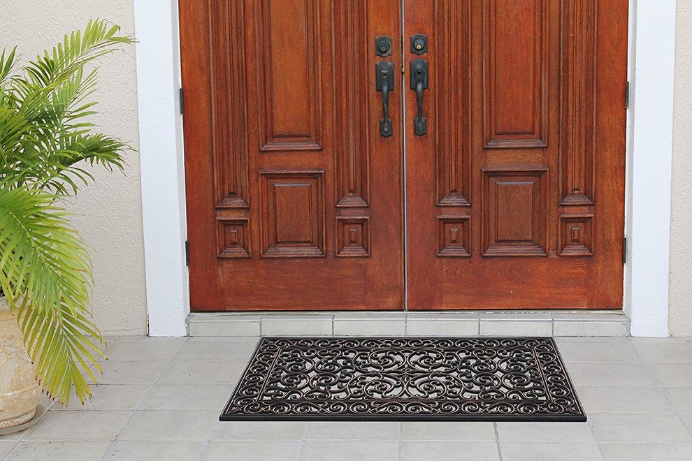 A1HC First IMPRESSION Audie 23.62"x47.25" Easy Clean Rubber Entry Way Doormat