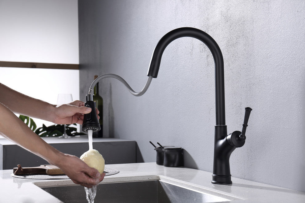 Workstation 32" Undermount Single Bowl Black Kitchen Sink With Faucet