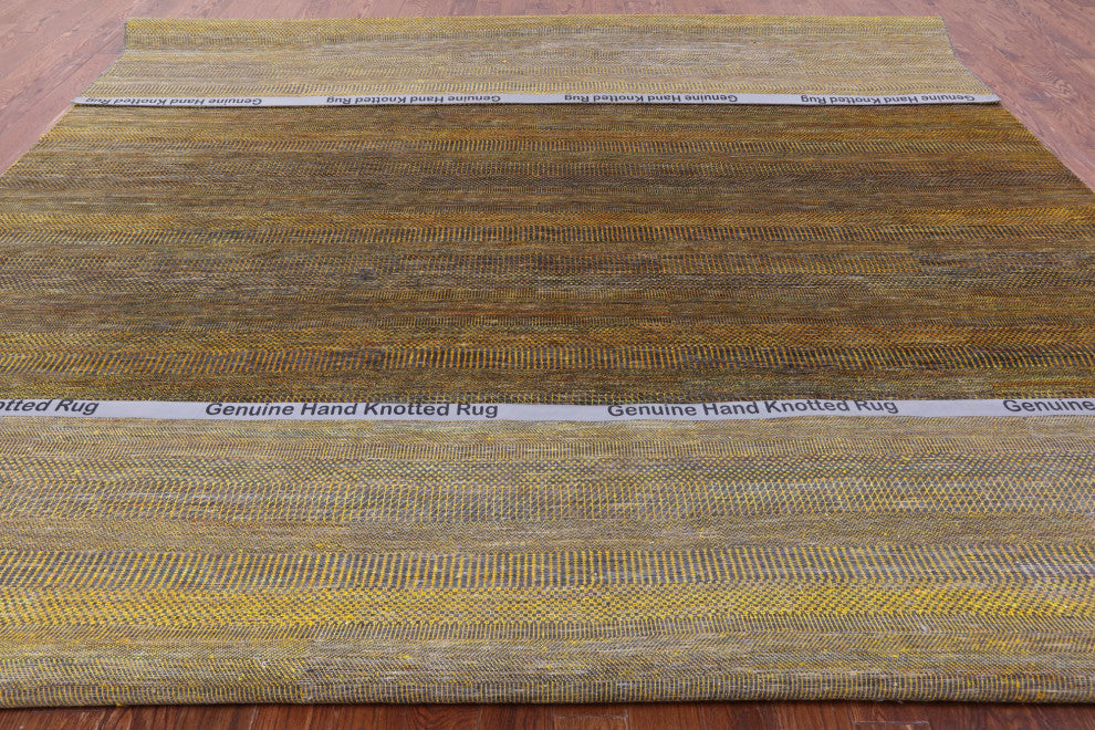 12' 0" X 15' 0" Wool and Silk Super Savannah Gabbeh Hand-Knotted Rug Q8991