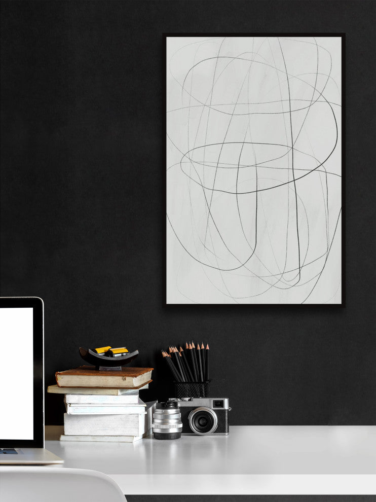"Complex Lines" Floater Framed Painting Print on Canvas