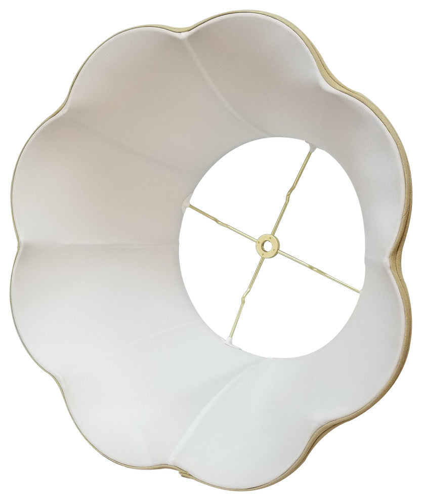 6-Way Out Scallop Bell Basic Lampshade, Beige, Beige, 9.5x15x8