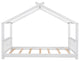 Gewnee Twin Size House Platform Bed with Headboard and Footboard in White