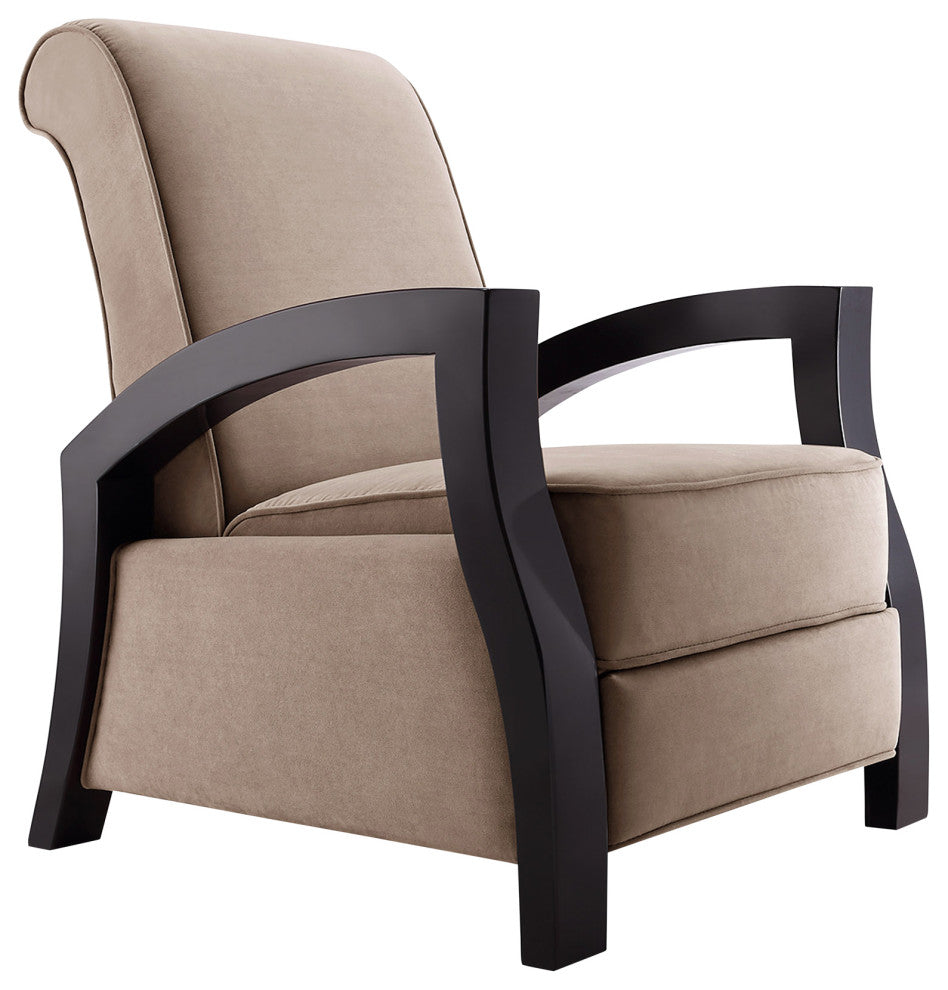 Artiva USA Wood Java Black Premium Brown Microvelvet Recliner