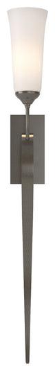 Sweeping Taper ADA Sconce, Dark Smoke Finish, Opal Glass, Incandescent