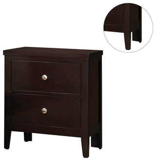 Wood Nightstand with 2 Drawers, Cappuccino
