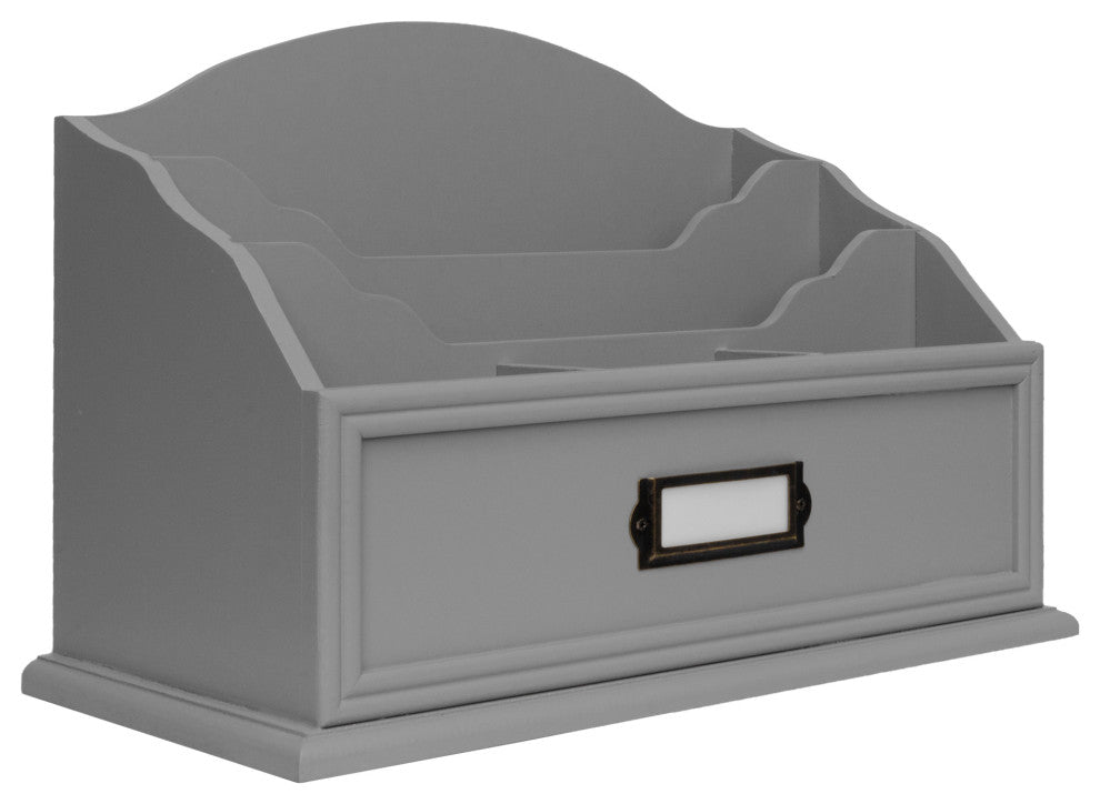 American Art Decor All-in-One Desk Organizer With 6 Compartments, Gray
