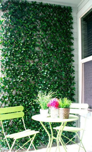 Expandable Artificial Lemon Leaf Lattice Screen