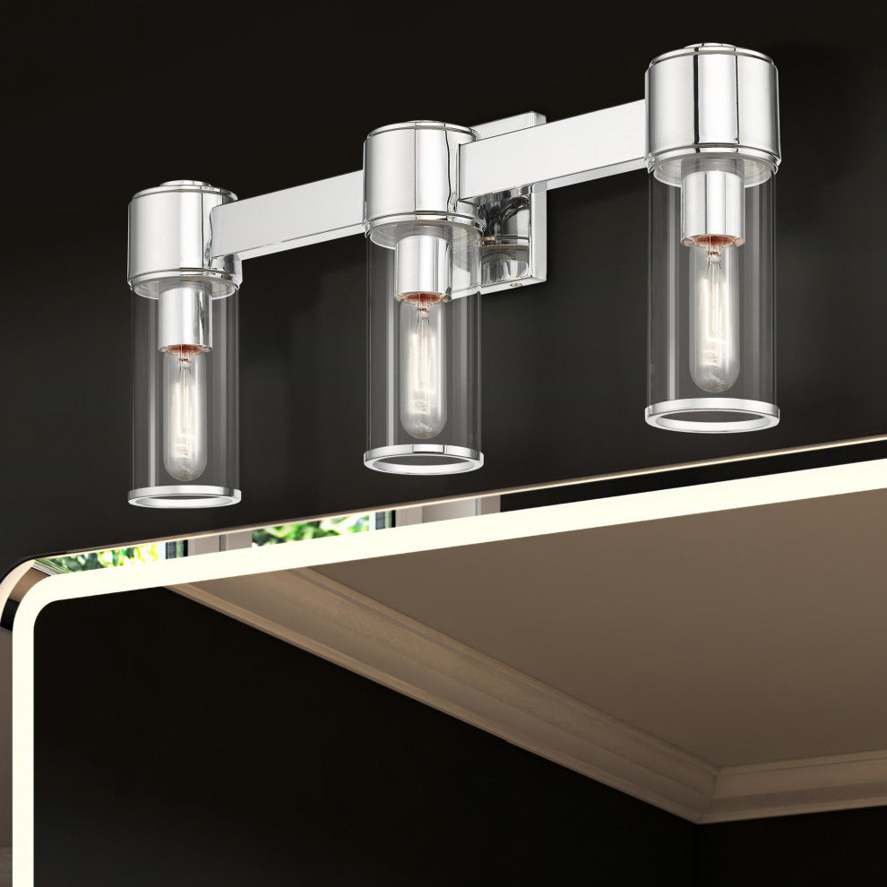Livex Lighting Quincy 3-Light Polished Chrome Vanity Sconce