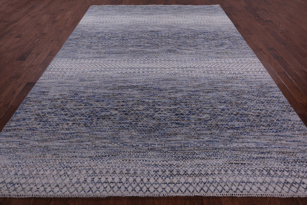 8' 11" X 12' 0" Savannah Grass Handmade Wool Rug - Q13264