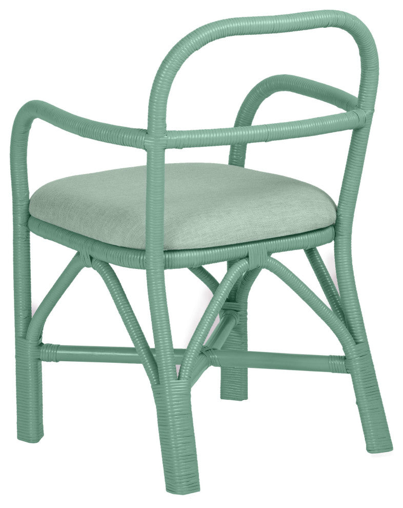 Ginny Green Rattan Dining Chair - Green