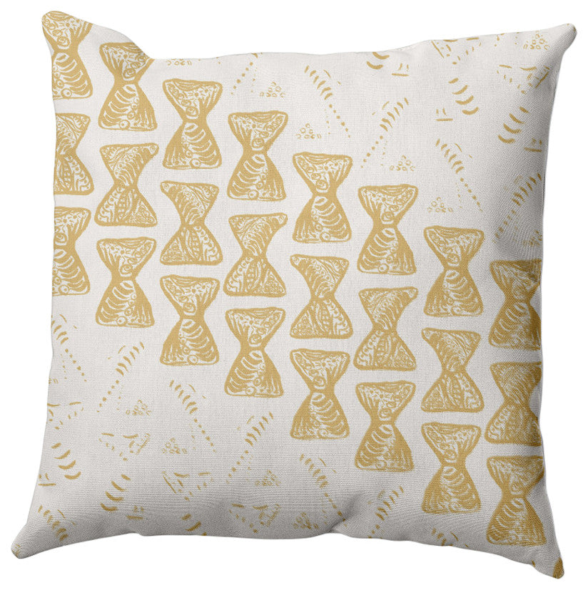 Bongo Beats Rug Pillow, Yellow, 16"x16"