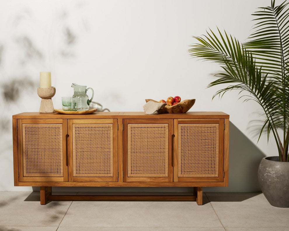 Merit Outdoor Sideboard-Natural Teak-Fsc
