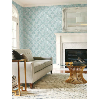 Block Print Damask Wallpaper