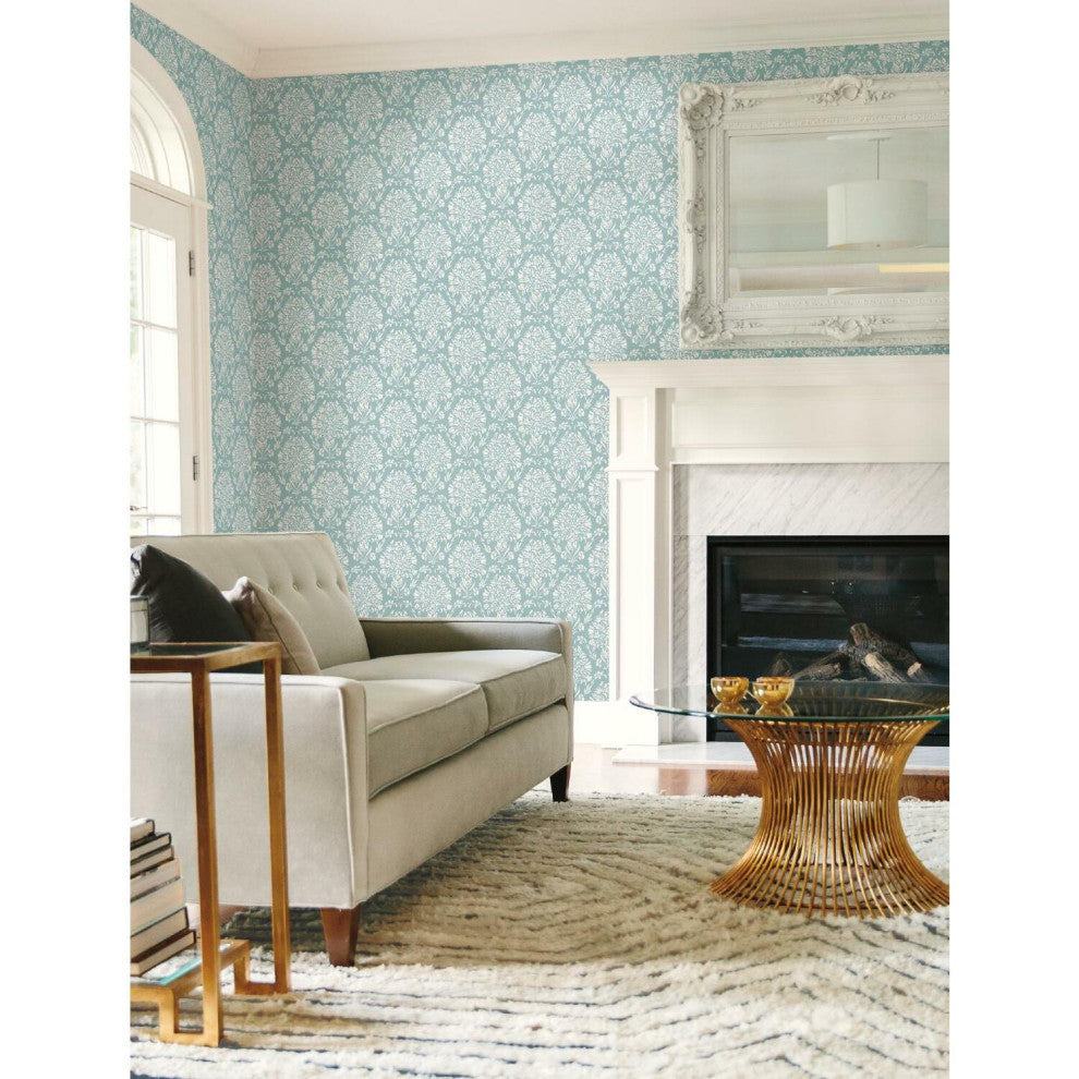 Block Print Damask Wallpaper